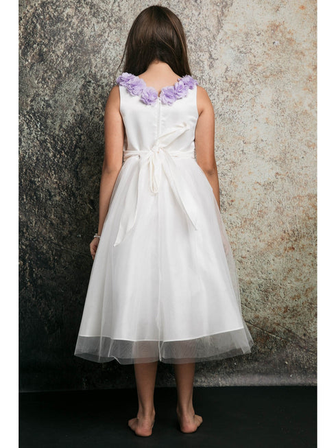 Petite Adele Little Girls Lilac Chiffon Floral Brooch Flower Girl Dress 2-6 - SophiasStyle.com